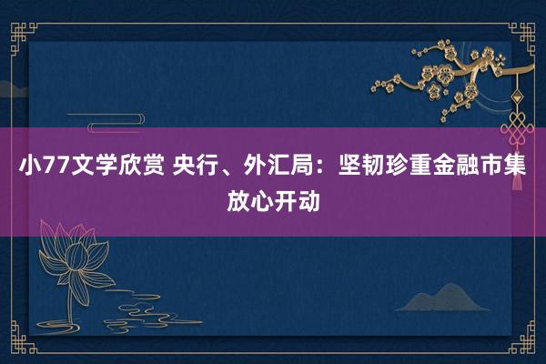 小77文学欣赏 央行、外汇局：坚韧珍重金融市集放心开动