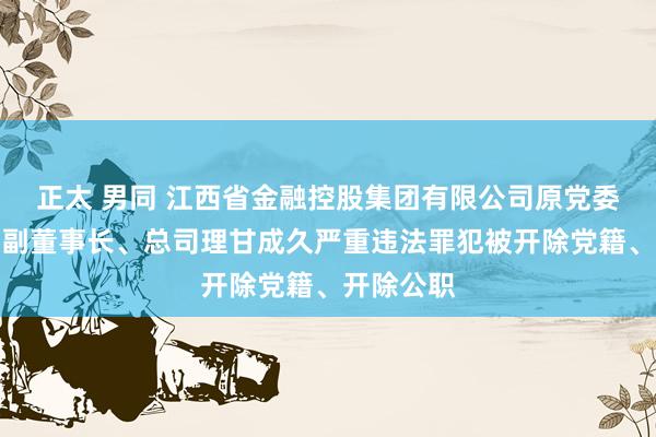 正太 男同 江西省金融控股集团有限公司原党委副秘书、副董事长、总司理甘成久严重违法罪犯被开除党籍、开除公职