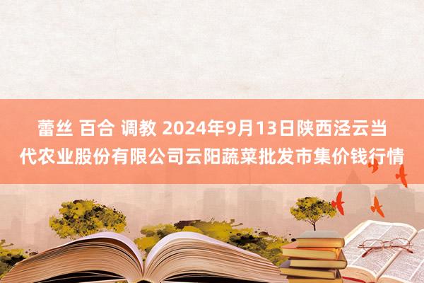 蕾丝 百合 调教 2024年9月13日陕西泾云当代农业股份有限公司云阳蔬菜批发市集价钱行情