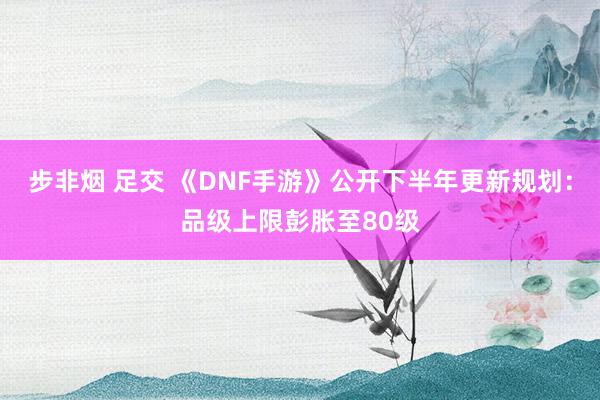 步非烟 足交 《DNF手游》公开下半年更新规划：品级上限彭胀至80级