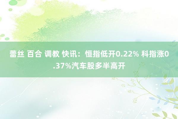 蕾丝 百合 调教 快讯：恒指低开0.22% 科指涨0.37%汽车股多半高开