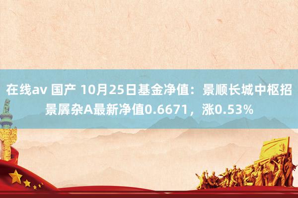 在线av 国产 10月25日基金净值：景顺长城中枢招景羼杂A最新净值0.6671，涨0.53%