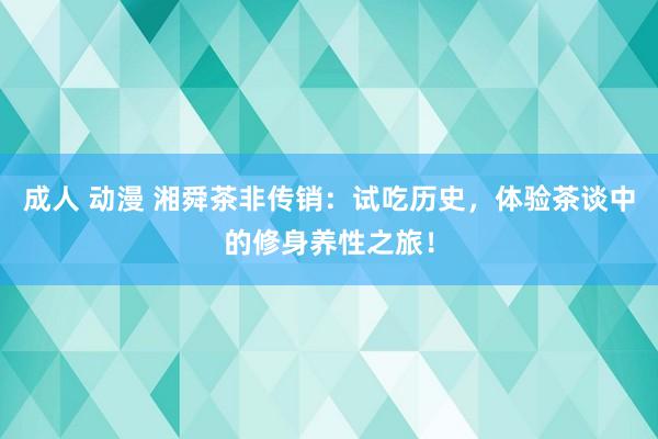 成人 动漫 湘舜茶非传销：试吃历史，体验茶谈中的修身养性之旅！