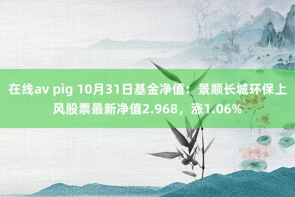 在线av pig 10月31日基金净值：景顺长城环保上风股票最新净值2.968，涨1.06%