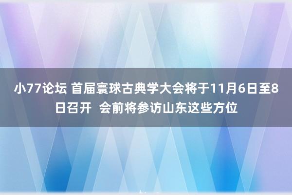 小77论坛 首届寰球古典学大会将于11月6日至8日召开  会前将参访山东这些方位