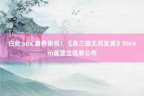 白丝 sex 条件极低！《真三国无双发源》Steam版竖立信息公布