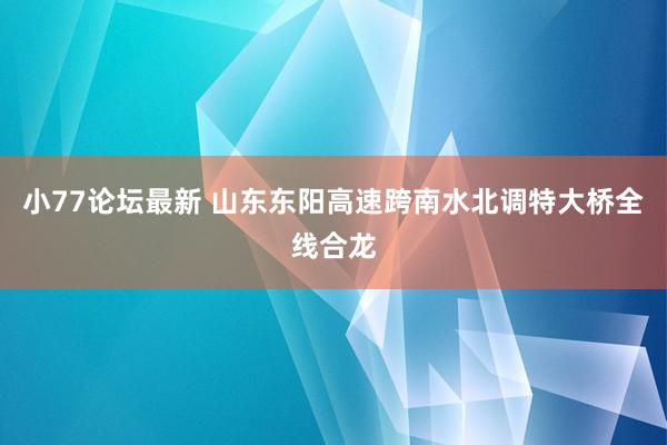 小77论坛最新 山东东阳高速跨南水北调特大桥全线合龙