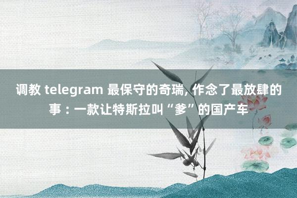 调教 telegram 最保守的奇瑞， 作念了最放肆的事 : 一款让特斯拉叫“爹”的国产车