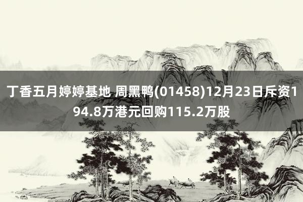 丁香五月婷婷基地 周黑鸭(01458)12月23日斥资194.8万港元回购115.2万股