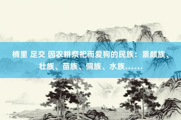 楠里 足交 因农耕祭祀而爱狗的民族：景颇族、壮族、苗族、侗族、水族……