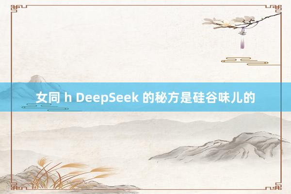 女同 h DeepSeek 的秘方是硅谷味儿的